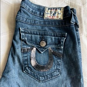 True Religion Blue Straight Leg Jeans